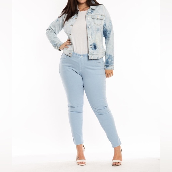 Slink Jeans Tie-Dye Denim Jacket Love Your Body Size 2X - Picture 1 of 10